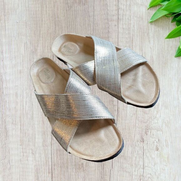 Western Chief Gold Metallic Cross Sandals size 11 - Picture 5 of 10